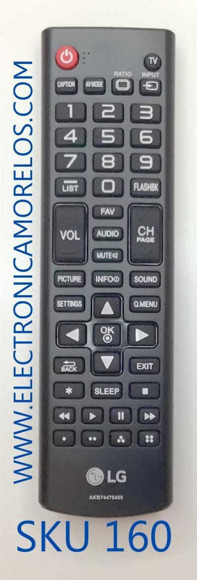 CONTROL REMOTO ORIGINAL PARA TV LG / NUMERO DE PARTE AKB74475455 / AKB73975711 / MODELOS 32LX330C / 43LX341C / 49LX341C / 55LX341C / 60LX341C / 65LX341C / 43LX540S / 49LX540S / 55LX540S / 60LX540S / 65LX540S / 43LX310C / 49LX310C / 32LX300C / 65UX340H